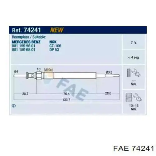 Compre 74241 FAE Vela de incandescência