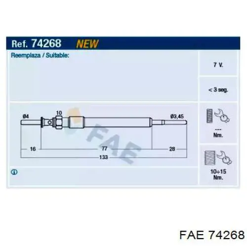 Compre 74268 FAE Vela de incandescência
