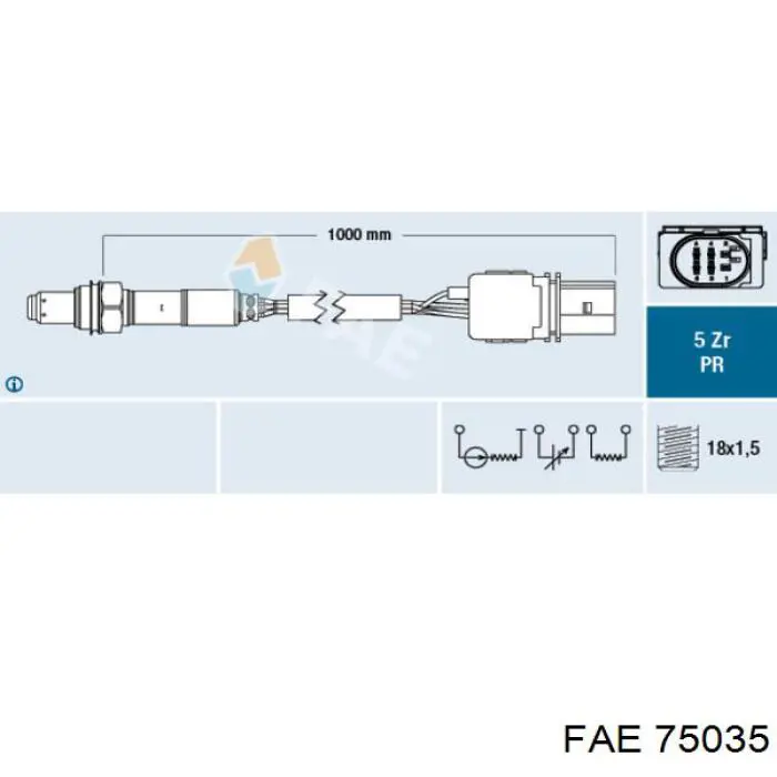 Compre 75035 FAE Sonda lambda, sensor de oxigênio até o catalisador