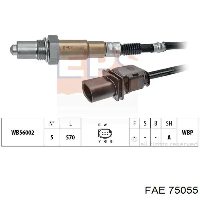 Sonda lambda, sensor direito de oxigênio até o catalisador FAE 75055 preço, a partir de 97,46 USD