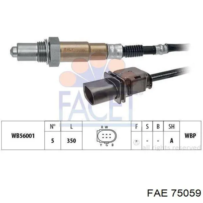 75059 FAE Sonda lambda, sensor de oxigênio até o catalisador