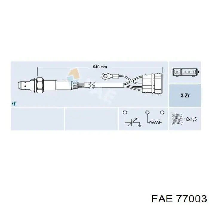 Sonda lambda, sensor de oxigênio FAE 77003 preço, a partir de 55,82 USD