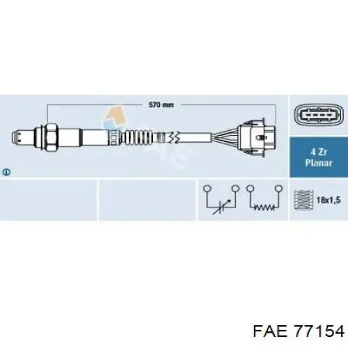 Sonda lambda, sensor de oxigênio até o catalisador FAE 77154 preço, a partir de 81,79 USD