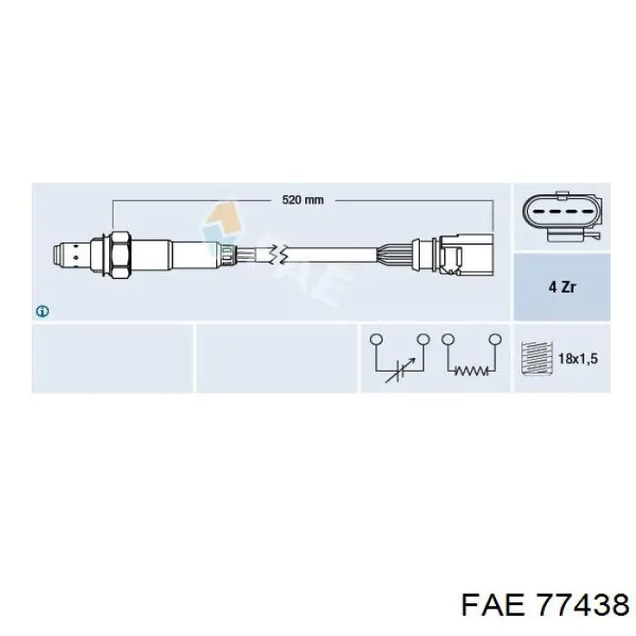 Sonda lambda, sensor de oxigênio até o catalisador FAE 77438 preço, a partir de 75,00 USD
