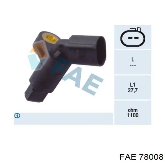 Sensor ABS dianteiro esquerdo FAE 78008 preço, a partir de 21,98 USD