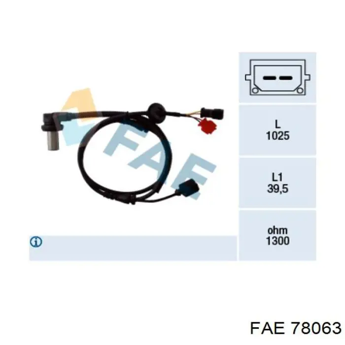 Sensor dianteiro de ABS FAE 78063 preço, a partir de 45,08 USD