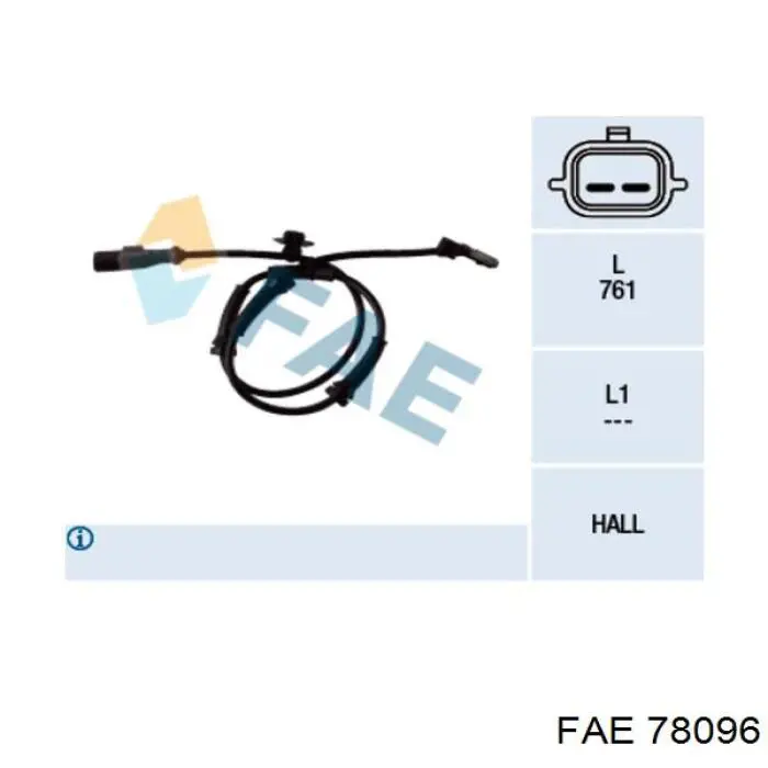 Compre 78096 FAE Sensor dianteiro de ABS