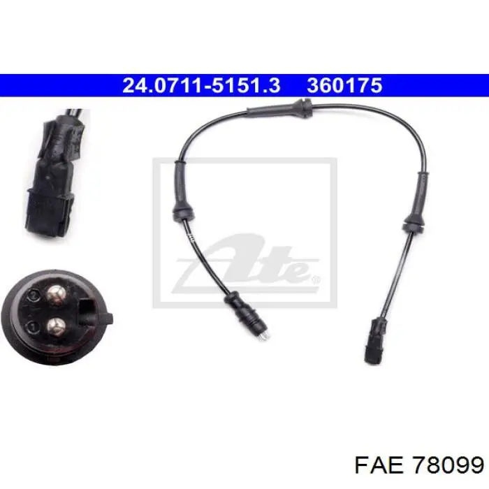 Compre 78099 FAE Sensor dianteiro de ABS