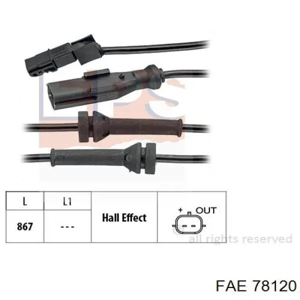 Compre 78120 FAE Sensor ABS traseiro