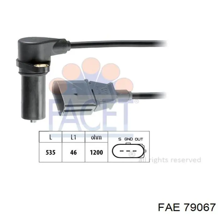 Sensor de posição (de revoluções) de cambota FAE 79067 preço, a partir de 30,17 USD