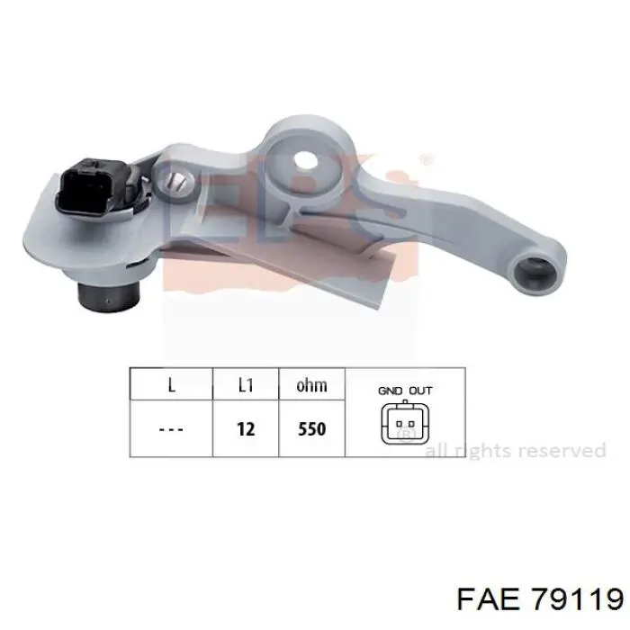 Sensor de posição (de revoluções) de cambota FAE 79119 preço, a partir de 20,32 USD