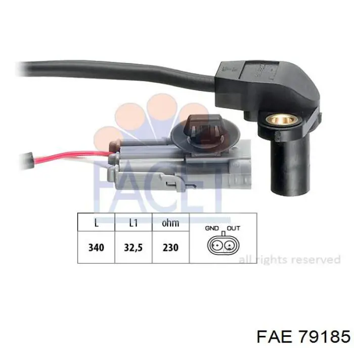 Sensor de posição (de revoluções) de cambota FAE 79185 preço, a partir de 36,96 USD