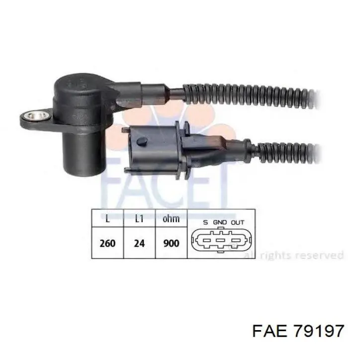 Sensor de posição (de revoluções) de cambota FAE 79197 preço, a partir de 40,48 USD