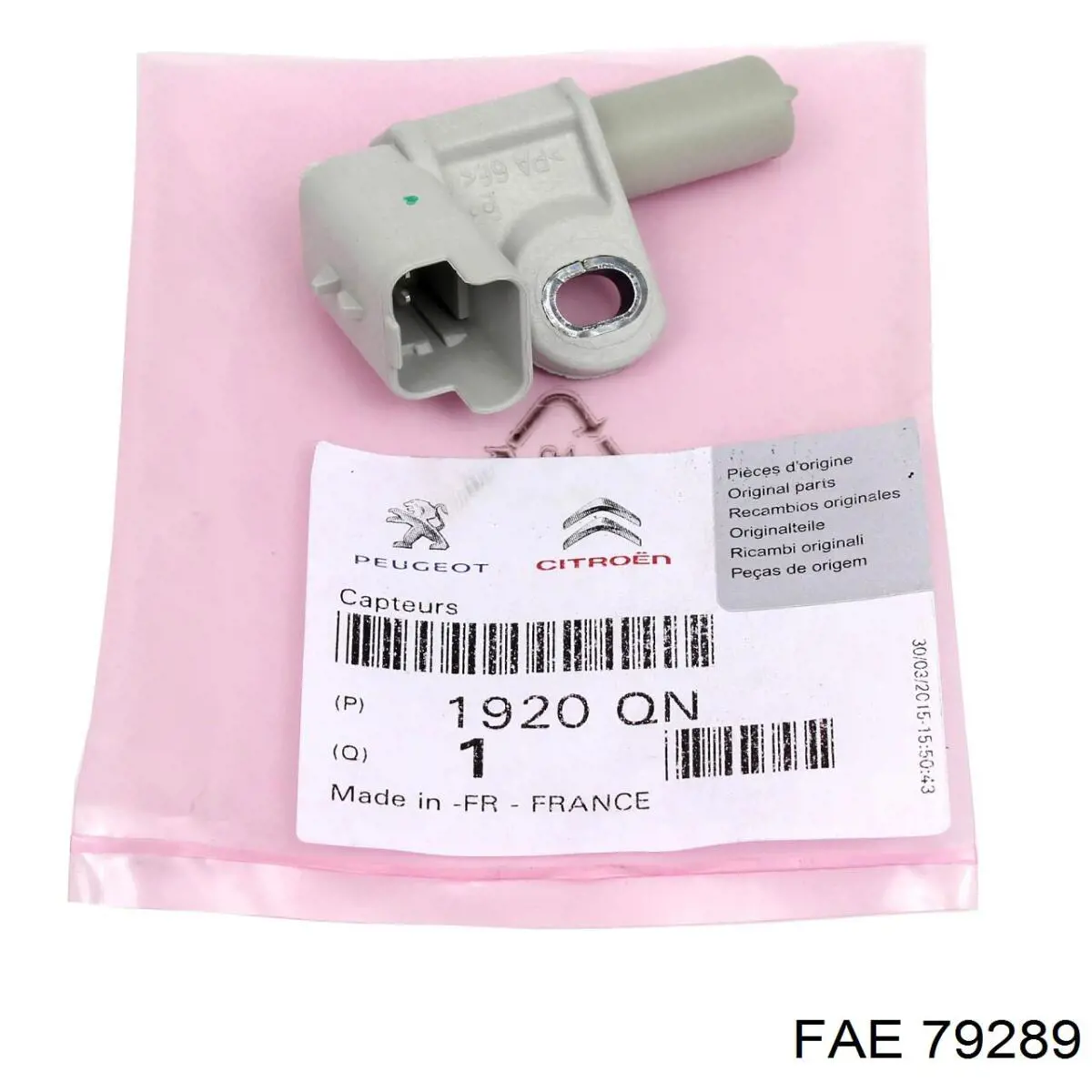 Sensor de posição (de revoluções) de cambota FAE 79289 preço, a partir de 24,95 USD