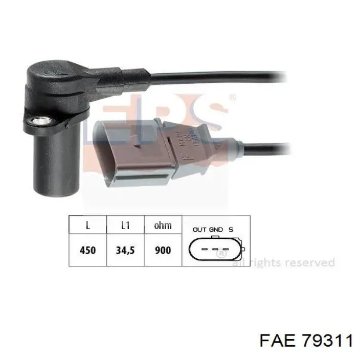 Sensor de posição (de revoluções) de cambota FAE 79311 preço, a partir de 37,46 USD