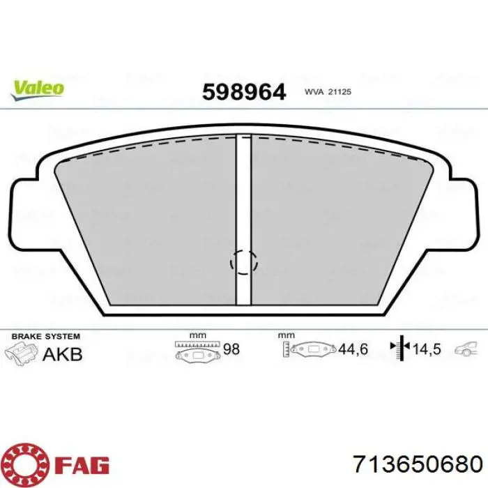 Cubo traseiro 9819074780 Peugeot/Citroen
