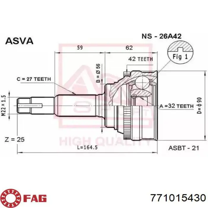 771015430 FAG Junta homocinética externa dianteira