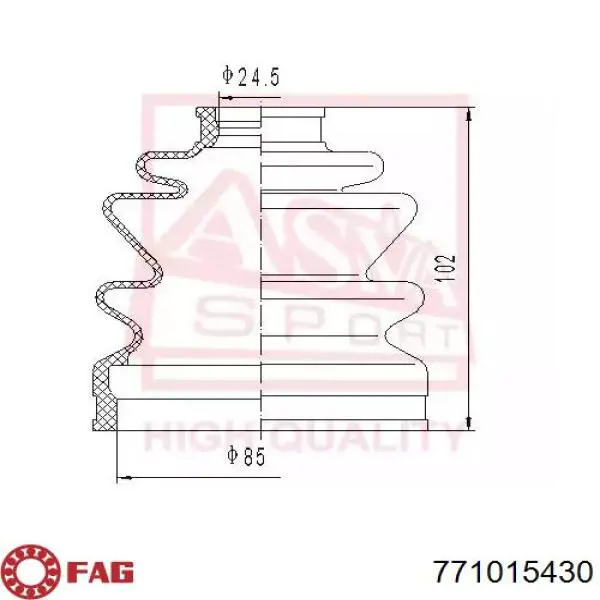 771015430 FAG Junta homocinética externa dianteira