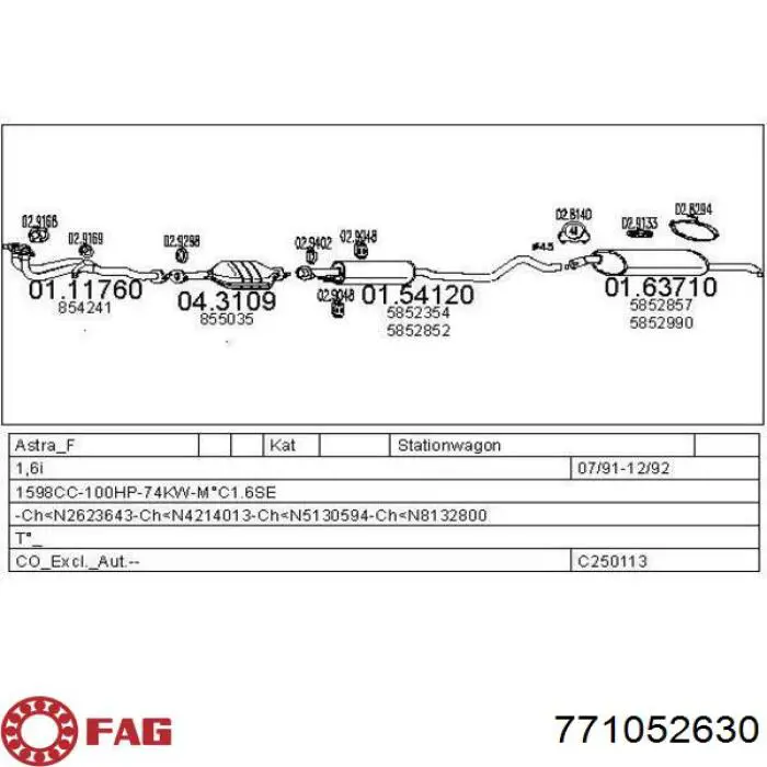 Compre 771052630 FAG Junta homocinética externa dianteira esquerda