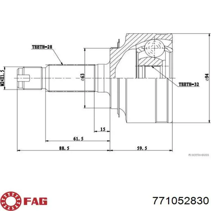 Junta homocinética externa dianteira FAG 771052830 preço, a partir de 46,94 USD