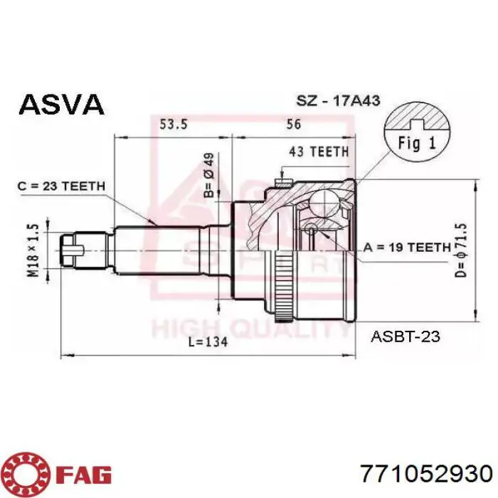 Compre 771052930 FAG Junta homocinética externa dianteira