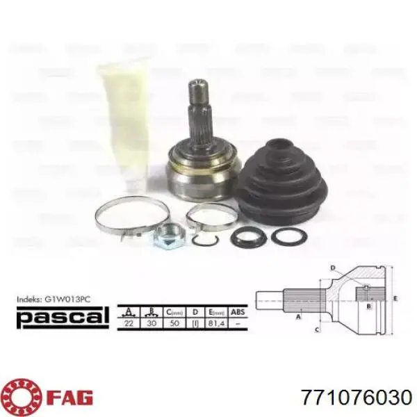 Compre 771076030 FAG Junta homocinética externa dianteira
