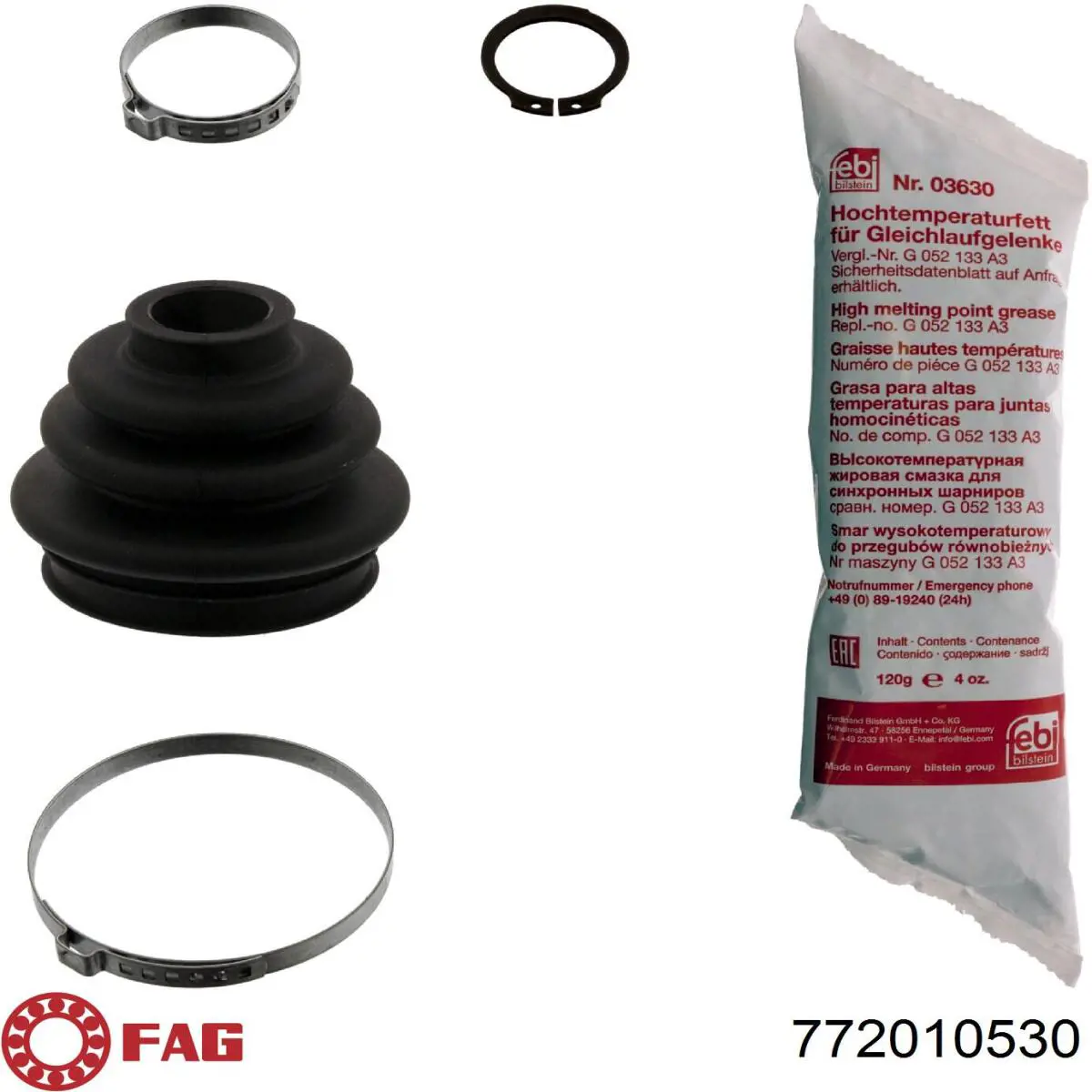 Bota de proteção externa de junta homocinética do semieixo traseiro FAG 772010530 preço, a partir de 8,63 USD