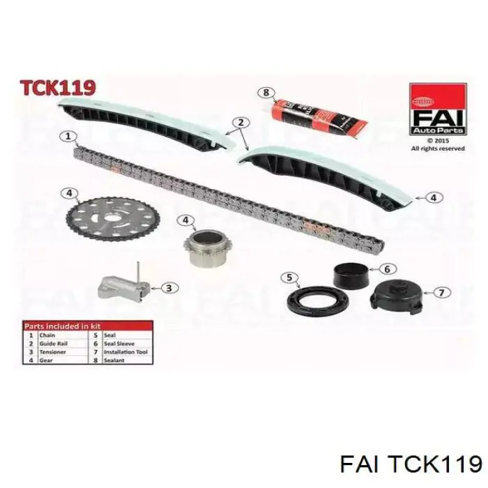 TCK119 FAI Cadeia do mecanismo de distribuição de gás, kit