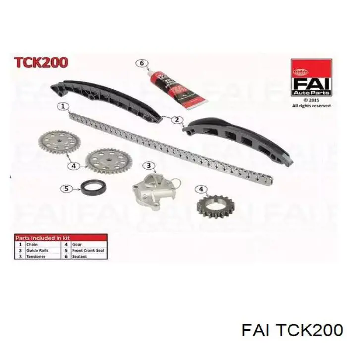 TCK200 FAI Cadeia do mecanismo de distribuição de gás, kit