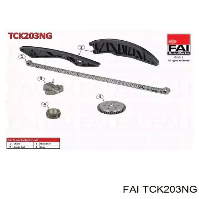TCK203NG FAI Cadeia do mecanismo de distribuição de gás, kit