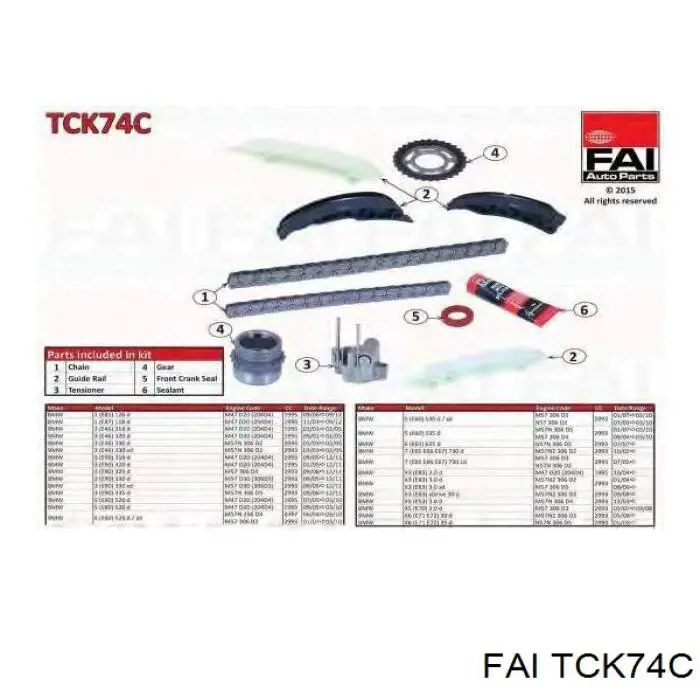 TCK74C FAI Cadeia do mecanismo de distribuição de gás, kit