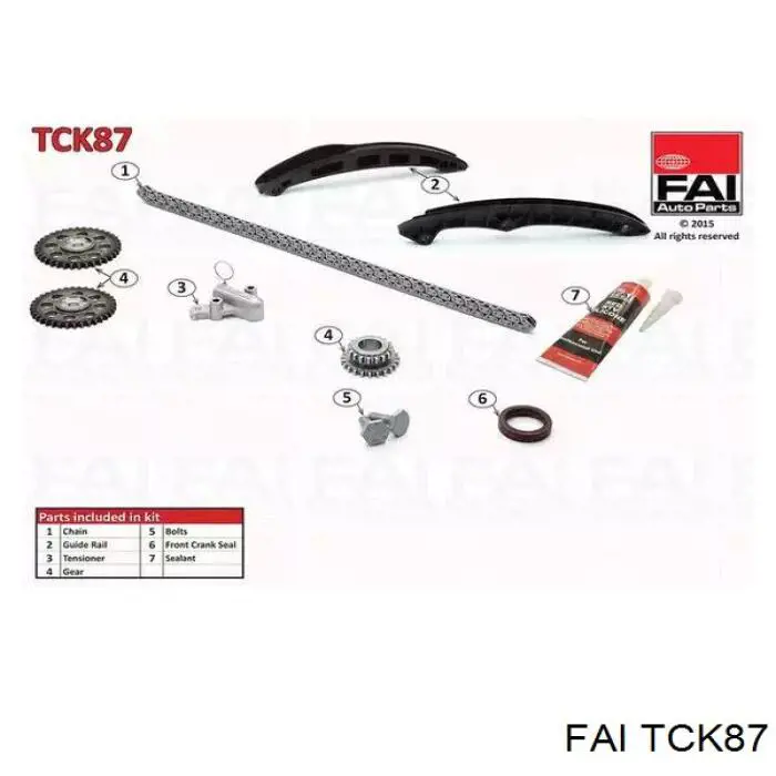 Cadeia do mecanismo de distribuição de gás, kit FAI TCK87 preço, a partir de 158,26 USD