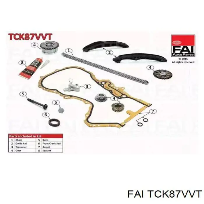 Cadeia do mecanismo de distribuição de gás, kit FAI TCK87VVT preço, a partir de 190,40 USD