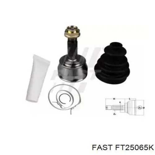 FT25065K Fast Junta homocinética externa dianteira