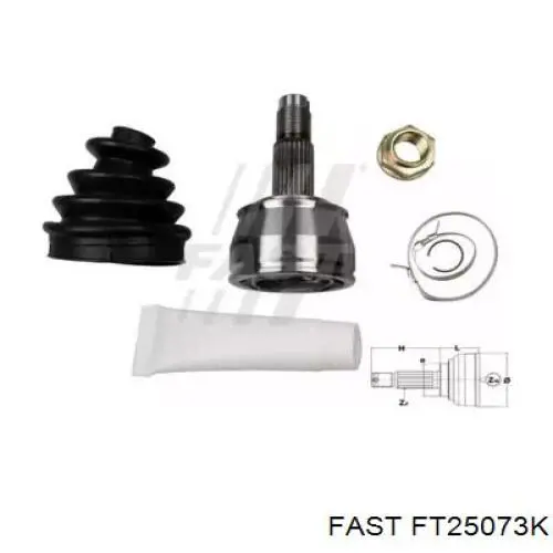 Compre FT25073K Fast Junta homocinética externa dianteira