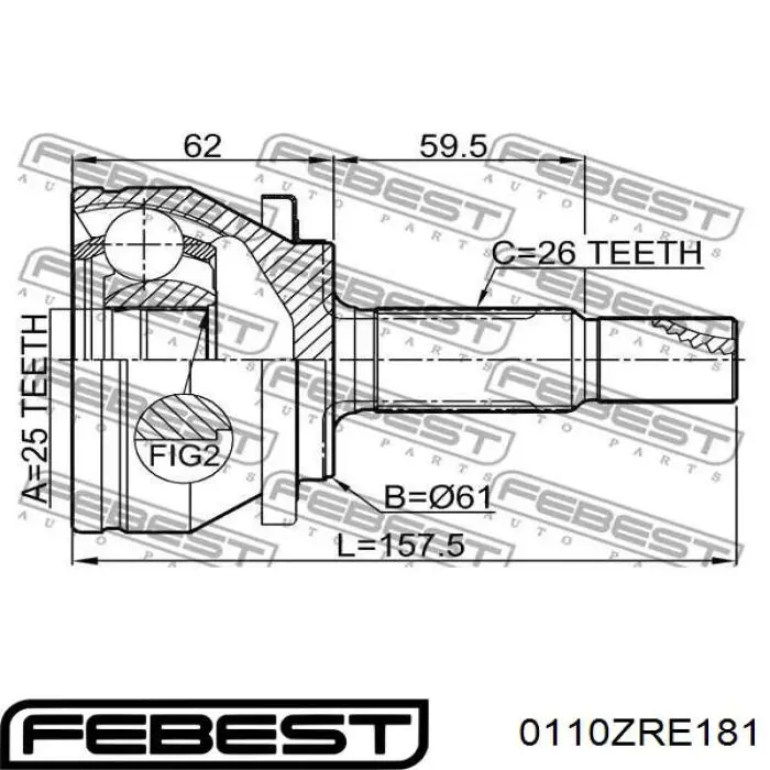 Junta homocinética externa dianteira Q-fix Q1311588 preço, a partir de 52,44 USD