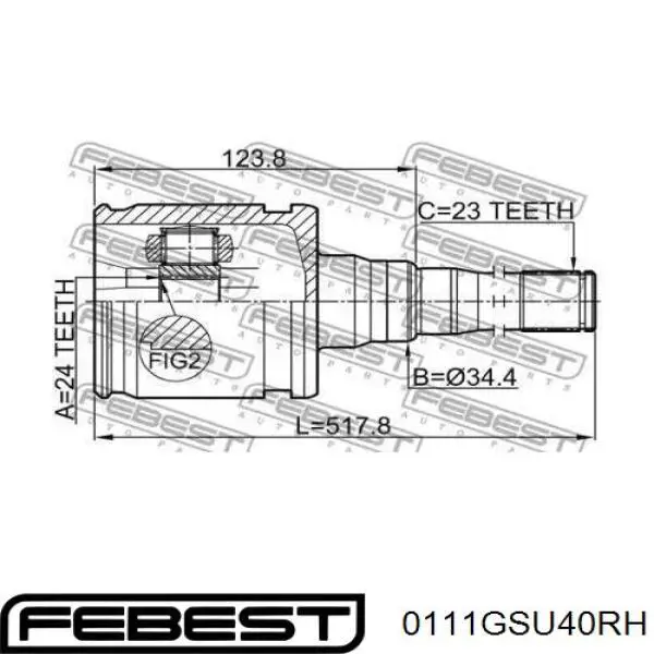 430300W050 Toyota Junta homocinética interna dianteira direita