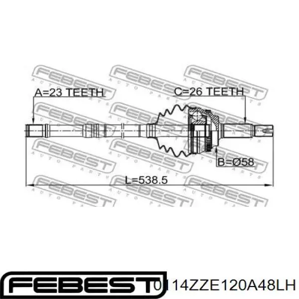 Junta homocinética externa dianteira esquerda Toyota 4347080020 preço, a partir de 71,72 USD