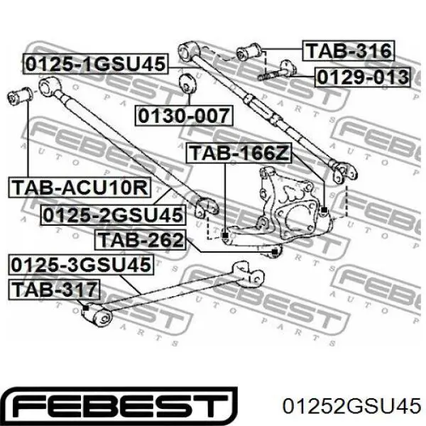 Barra transversal de suspensão traseira Febest 01252GSU45 preço, a partir de 30,57 USD