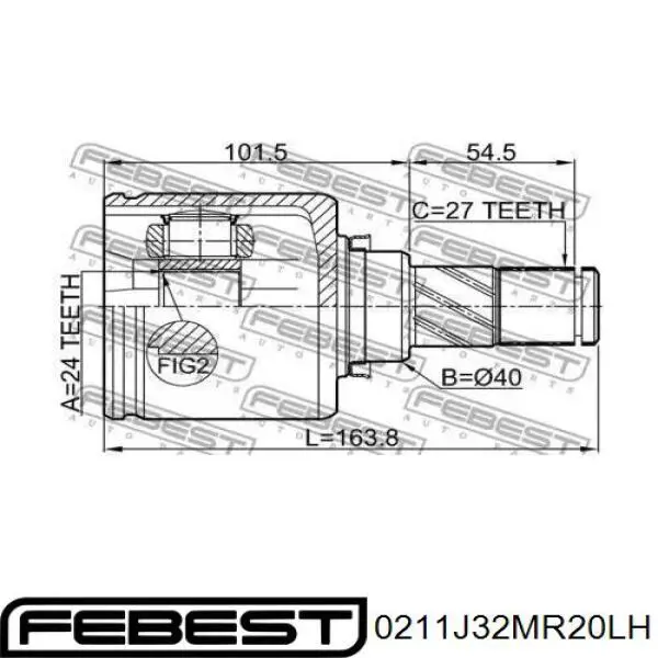 Junta homocinética interna dianteira esquerda Nissan/Infiniti 39711EN000 preço, a partir de 138,26 USD