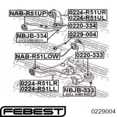Parafuso de fixação de braço oscilante dianteiro, inferior Febest 0229004 preço, a partir de 12,81 USD