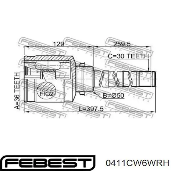 Junta homocinética interna dianteira direita Mitsubishi 3817A160 preço, a partir de 99,78 USD