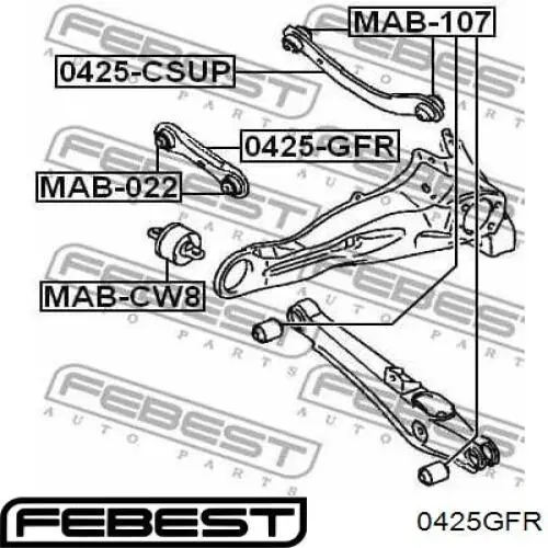 Barra transversal de suspensão traseira Febest 0425GFR preço, a partir de 39,94 USD