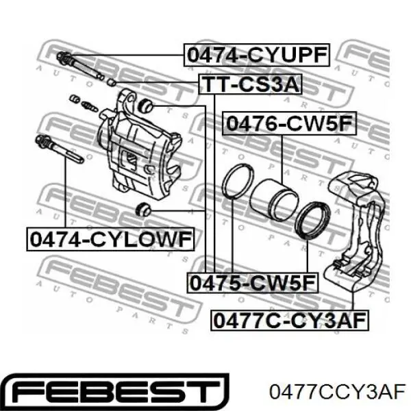 Braçadeira do freio de suporte dianteiro Febest 0477CCY3AF preço, a partir de 45,96 USD