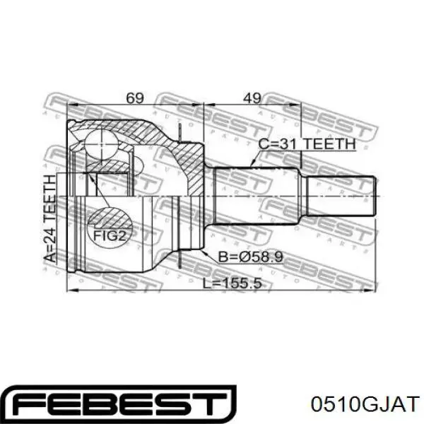 Compre FTB122510 Mazda Junta homocinética externa dianteira