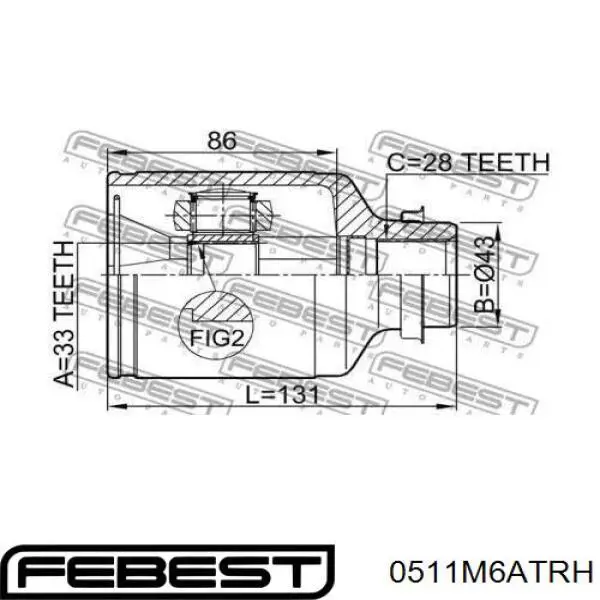 Compre TX524 Ford Junta homocinética interna dianteira direita
