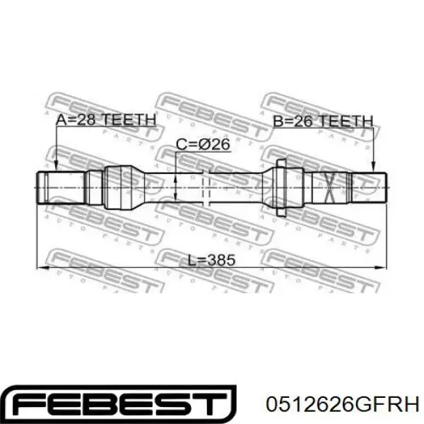 Compre FA5525700B Mazda Veio de acionamento do semieixo intermédio