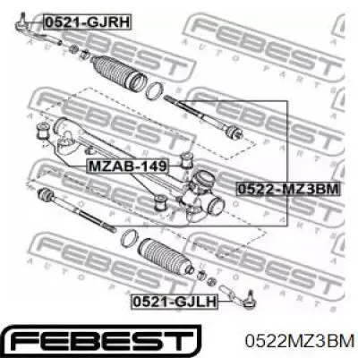 Tração de direção Febest 0522MZ3BM preço, a partir de 19,72 USD