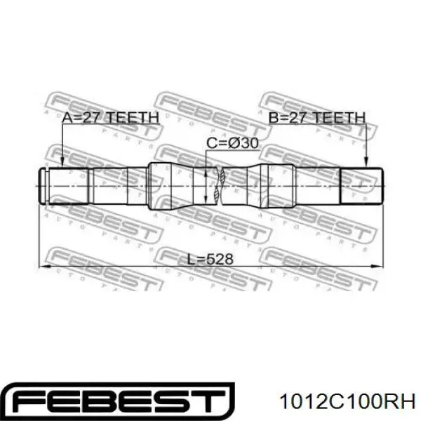 Veio de acionamento do semieixo intermédio Febest 1012C100RH preço, a partir de 105,36 USD