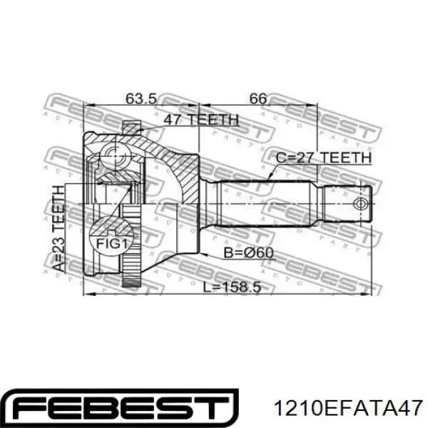 Junta homocinética externa dianteira Febest 1210EFATA47 preço, a partir de 59,23 USD